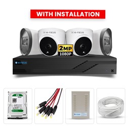 Picture of Hi-Focus 4 CCTV Cameras Combo (2 Indoor & 2 Outdoor CCTV Camera) + 4CH DVR + HDD + Accessories + Power Supply + 90m Cable
